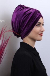 Velvet 3-Striped Bonnet Plum - 100283004 - 