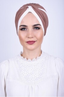 Knot style - Two Color Vera Bonnet Tan - 100285672 - Hijab