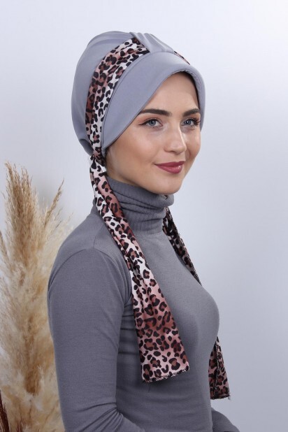 Scarf Hat Bonnet Gray - 100284985 - 