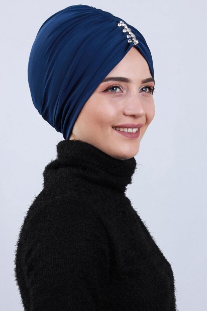 نيلي بونيه مطوي الحجر - 