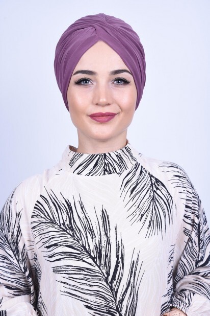 Knot style - الوردة الداكنة المجففة بونيه الخارجي فيرا - Hijab
