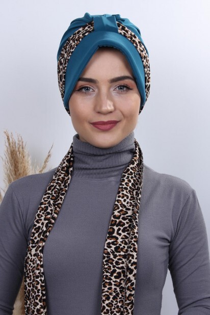 Scarf Hat Cap Petrol Blue - 100284993 - 
