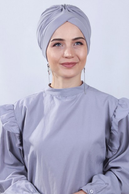 Double Side Bonnet - Bonnet Nevrulu Double Face Gris - Hijab