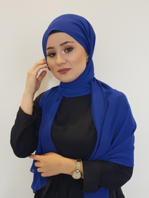Chiffon Shawl - Royal blue |code: 13-12 - 100294095 - Hijab