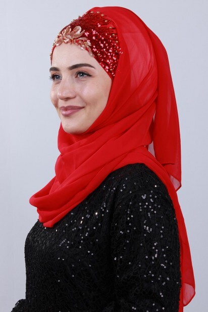 تصميم أميرة شال أحمر - 
