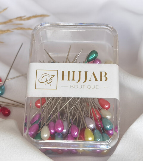 Hijab Needle Pins - 50 قطعة دبوس ابرة حجاب - ملون - Hijab