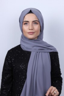 Medine ipegi Shawl - المدينة شال حرير رمادي - Hijab