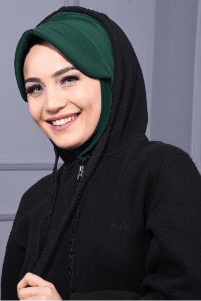 Sports Hat Scarf Emerald Green - 100285648 - 