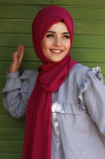 Plain Chiffon Shawl Wine