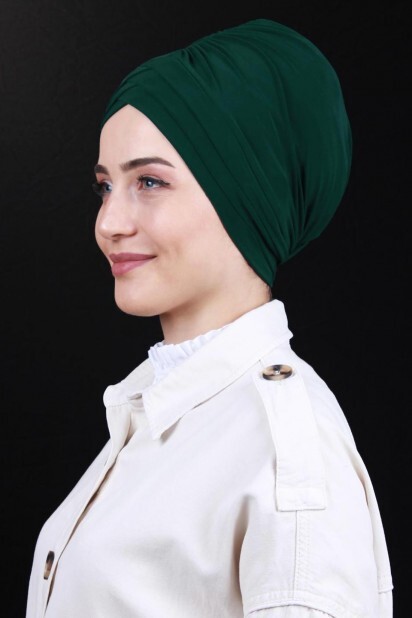 Bonnet Double Face 3 Bandes Vert Emeraude - 