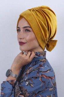 Velours Noeud Os Jaune Moutarde - 