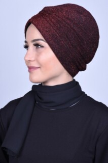 Silvery Bamboo Bonnet Claret Red