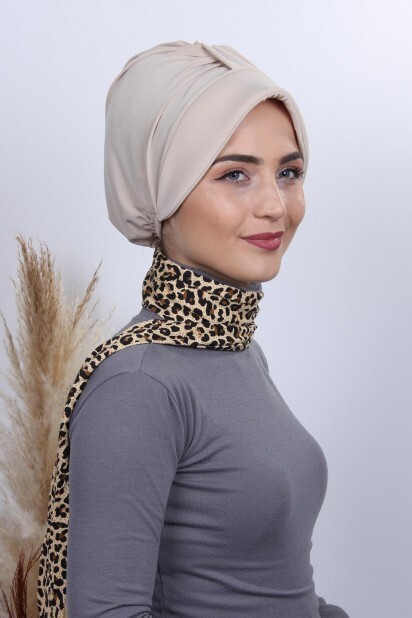 Scarf Hat Bonnet Beige - 100284984 - 