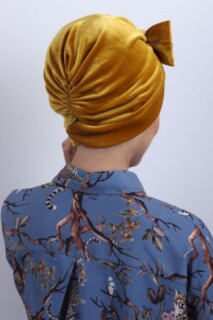 Velours Noeud Os Jaune Moutarde - 