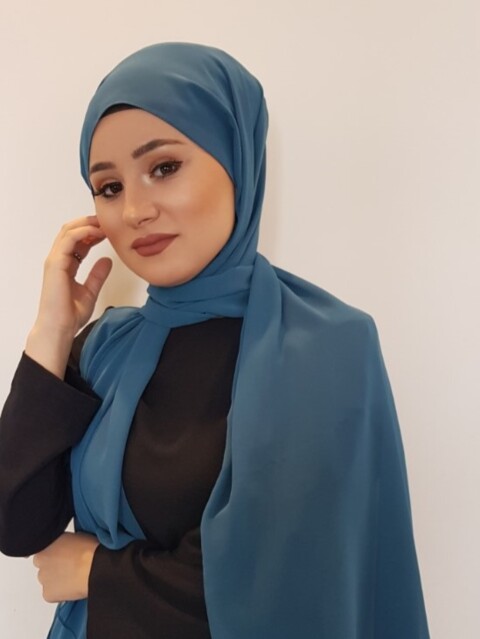 Chiffon Shawl - bleu pétrole |code: 13-19 - Hijab