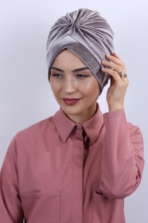 Cross Style - Velvet Nevru Bonnet Mink - 100283088 - Hijab