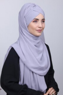 Bonnet Shawl Silver Gray - 100285153 - 