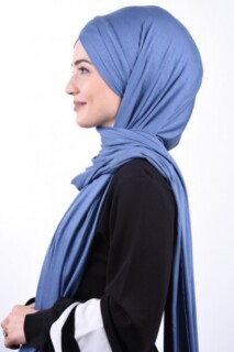 Combed Cotton 3-Striped Shawl Indigo - 100285209 - 