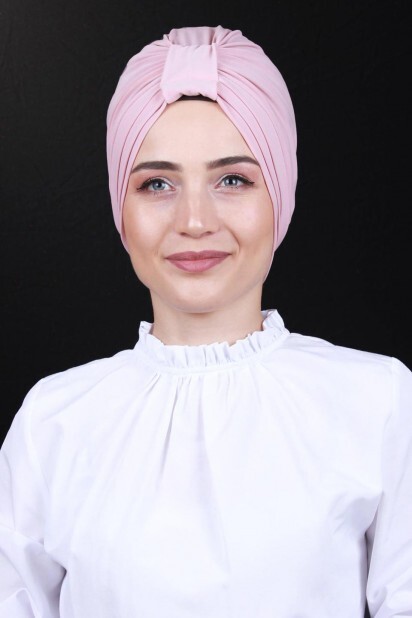 Bonnet Double Face 3 Rayures Rose Poudré - 