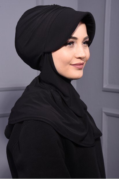 Cap-Hat Style - Sports Hat Scarf Black - 100285646 - Hijab