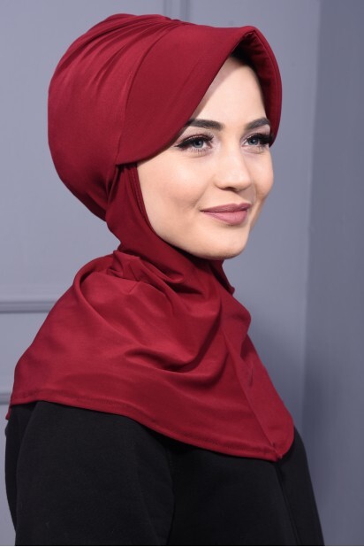 Cap-Hat Style - Sports Hat Scarf Claret Red - 100285631 - Hijab