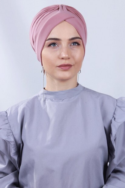 Double Side Bonnet - Nevrulu Double Face Bonnet Rose Séchée - Hijab