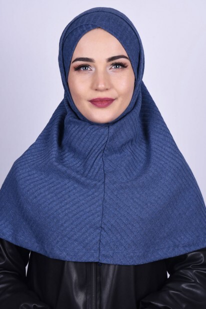 بونيه تريكو حجاب نيلي - 