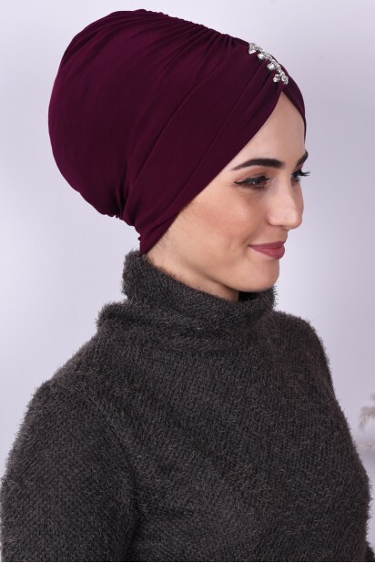 بونيه مطوي الحجر البرقوق - 