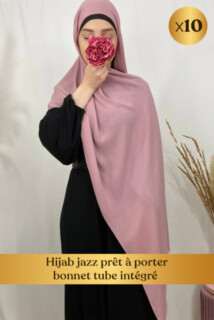 Hijab jazz prêt à porter bonnet tube intégré - En box 10 pièces