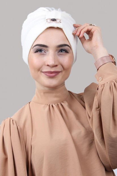 Double Side Bonnet - Buckled Double-Sided Bonnet Ecru - 100285171 - Hijab