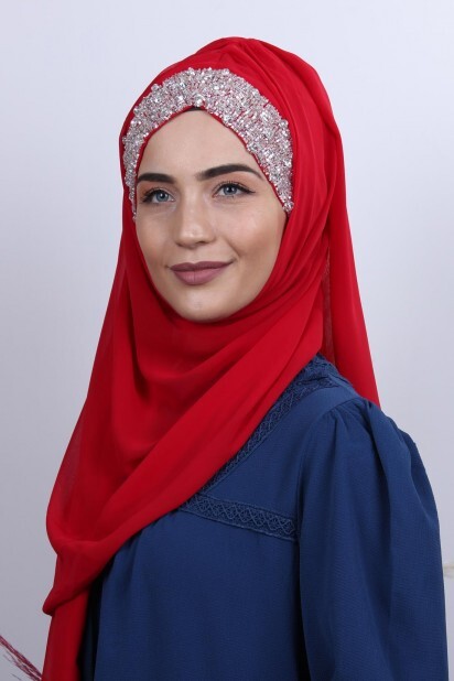 Stone Design Bonnet Châle Rouge - 