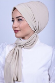 Cravate Froncée Beige Os - 