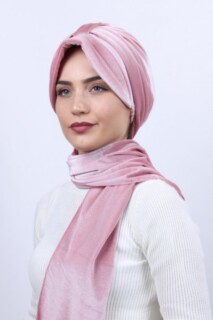 Velvet Shawl Hat Bonnet Powder Pink - 100283135 - 