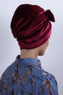 Velours Noeud Os Rouge Bordeaux - 