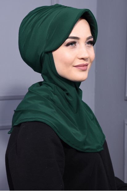 Cap-Hat Style - Sports Hat Scarf Emerald Green - 100285648 - Hijab
