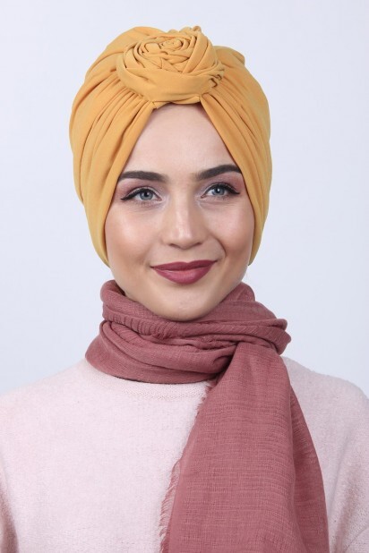 Two Way Rose Knot Bone Mustard Yellow