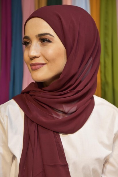 Ready Made Practical Bonnet Shawl Claret Red - 100285524 - 