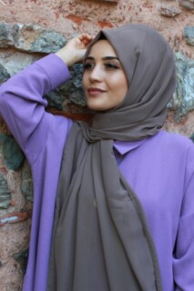 Plain Chiffon Shawl Mink - 100285468 - 