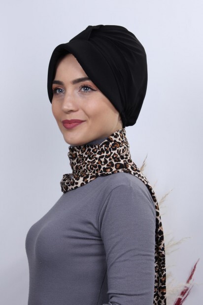 Scarf Hat Bonnet Black - 100284995 - 