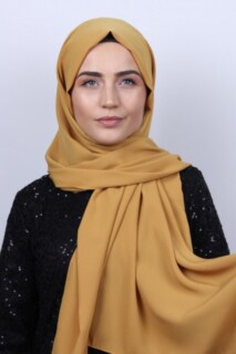 Medine ipegi Shawl - المدينة  شال حرير أصفر مسطردة - Hijab