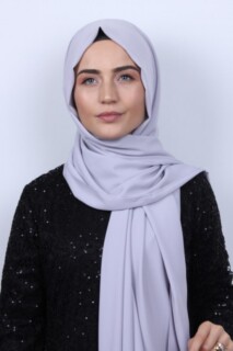 Medine ipegi Shawl - المدينة شال حرير فضي رمادي - Hijab