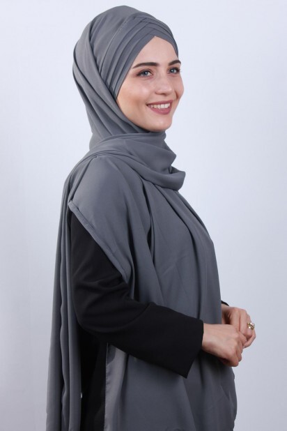 4 Châle Hijab Drapé Fumé - 
