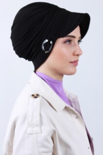 Hat-Cap Style - Buckled Hat Cap Black - 100285195 - Hijab