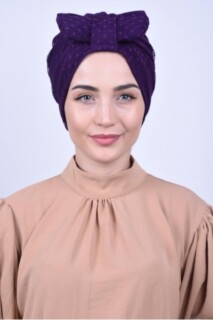 Papyon Model Style - Dentelle Noeud Os Violet - Hijab
