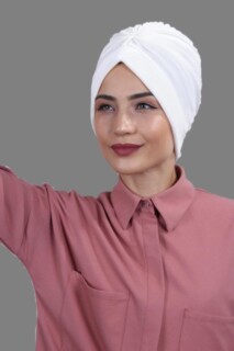 Velvet Nevru Bonnet White