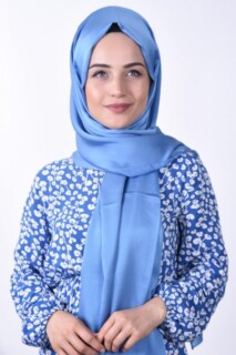 Dubai Silk Shawl - Châle Dubai Soie Gaufré Bleu Bébé - Hijab