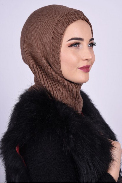 Knitted Wool Beret Caramel - 100284904 - 