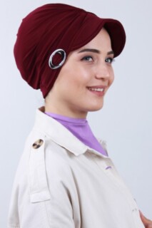 قبعة ملتوية بونيه أحمر كلاريت - Hijab