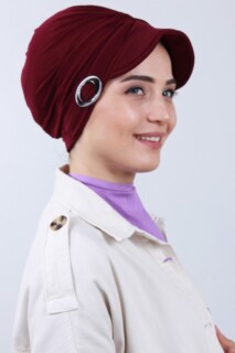 Buckled Hat Bonnet Claret Red - 100285179 - 