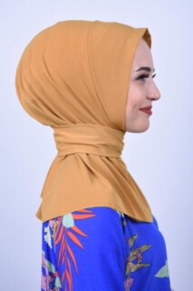  شال أصفر مسطردة - 